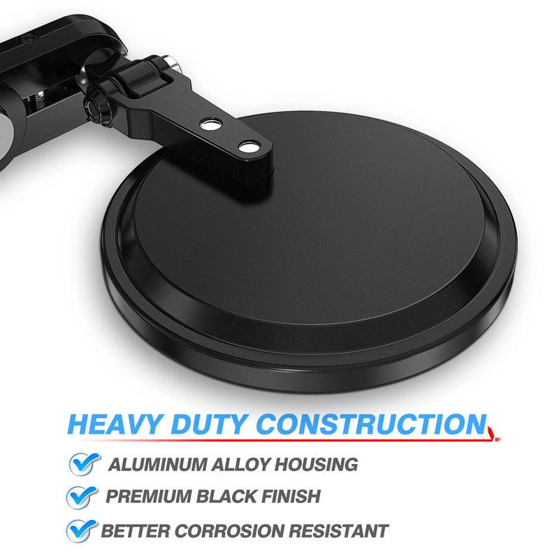 MICTUNING Universal Motorcycle Mirrors - 3 Inch Round Folding Bar End Side Mirror Compatible with Honda, Scooter, Suzuki, Yamaha, Kawasaki, Victory and More - Image 5