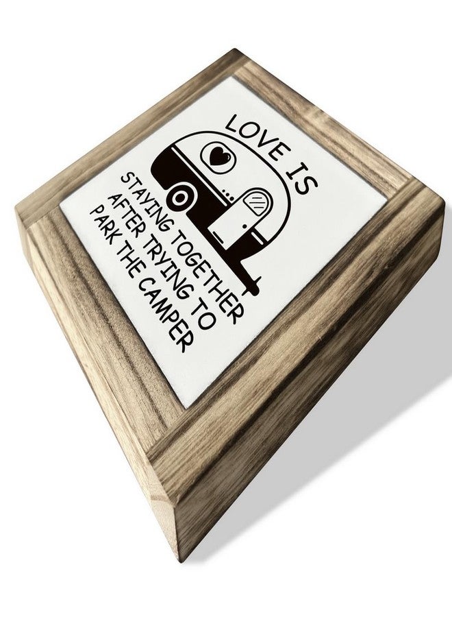 XJCUG Camping Decor for Camper Wooden Sign, Funny Camper Signs, Camping Decor Plaque, Happy Camper Wall Decor for RV Home Farmhouse Desk Shelf - Image 3