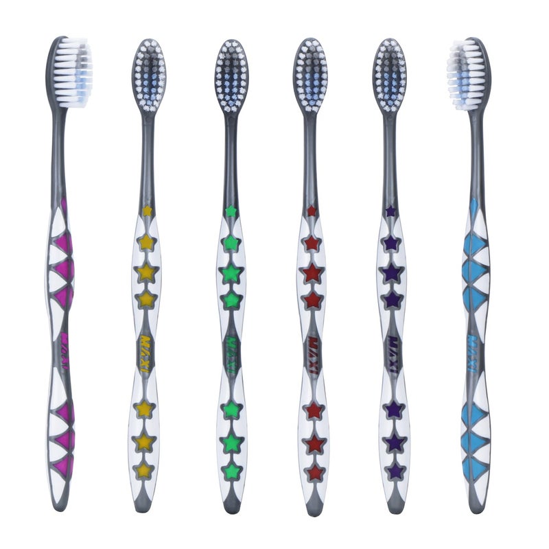 MAXI Rockstar Soft Bristles Toothbrush, Multicolor (Pack of 12) - Image 3