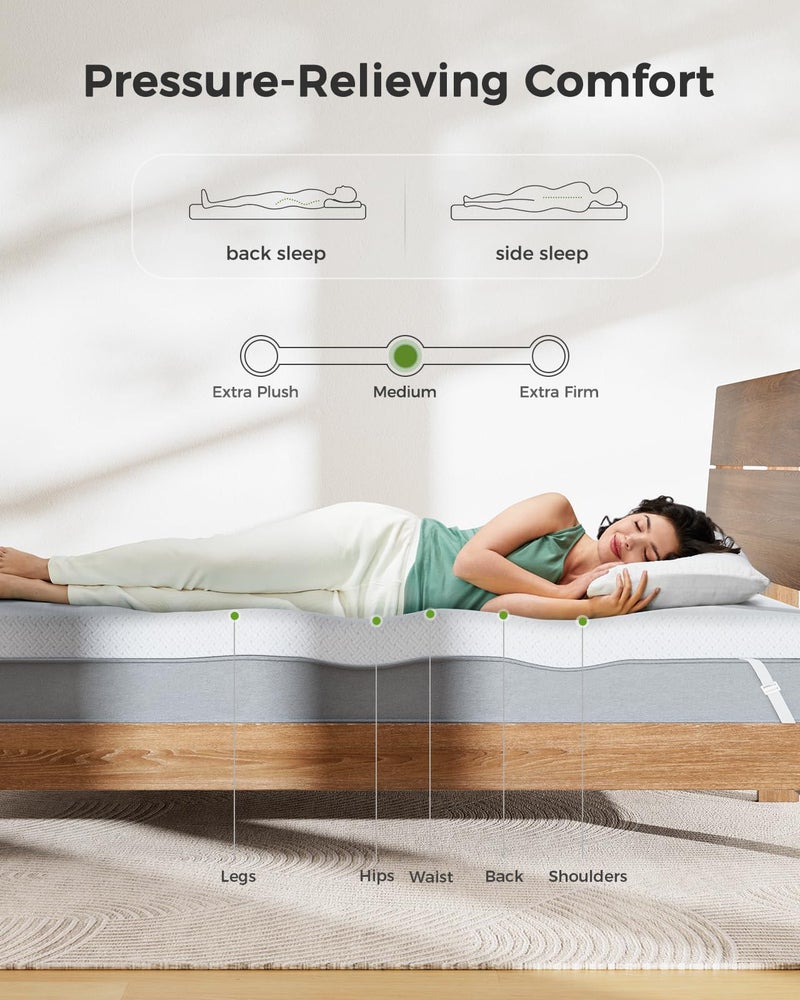 PERLECARE Queen Mattress Topper - 3 Inch Cooling Memory Foam Mattress Pad Made with CertiPUR-USÂ® Certified Foam, Bed Topper with Bamboo Cover,Removable & Washable & Non-Slip, Oeko-Tex Certified - Image 2