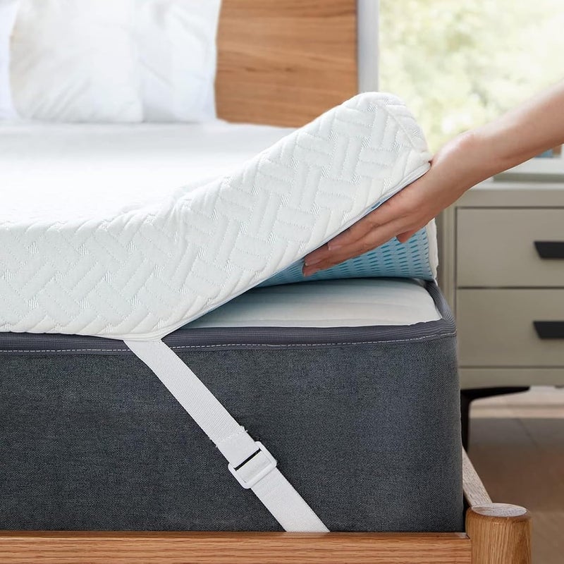 PERLECARE Queen Mattress Topper - 3 Inch Cooling Memory Foam Mattress Pad Made with CertiPUR-USÂ® Certified Foam, Bed Topper with Bamboo Cover,Removable & Washable & Non-Slip, Oeko-Tex Certified - Image 1
