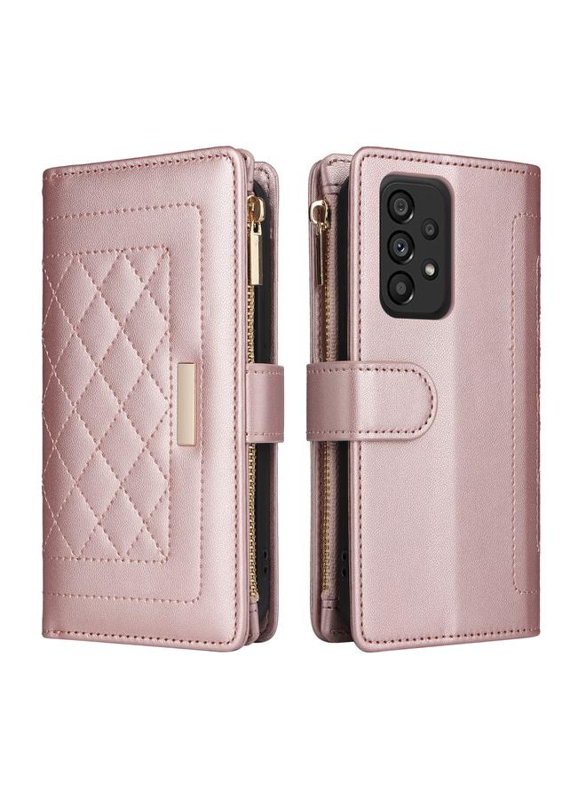 S-TOP Case For Samsung Galaxy A23 4G / M23 Crossbody Zipper Wallet Rhombus Leather Phone Case - Image 3