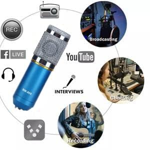 MOCKING BIRD BM 800 Condenser Microphone with Sound Card| Boom Arm Stand,Pop Filter,XLR | Voice Changer Audio Mixer| Microphone Full Set | Mic for Singing Live Streaming,Podcast Studio Recording - Image 4