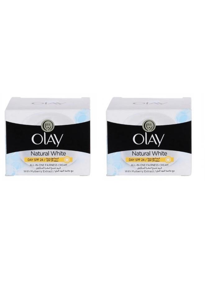 Olay 2 pieces natural white cream 50 ml all in 1 DAY  - Image 1