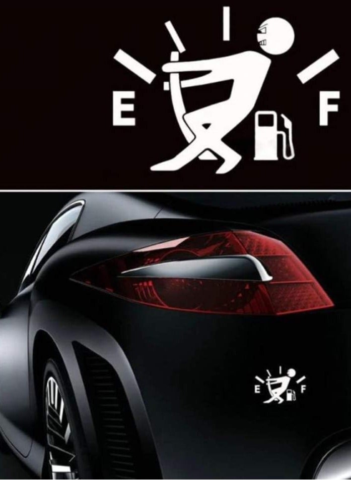 مخطوطات ملصقات سيارة مضحكة لاستهلاك الغاز العالي ملصقات فارغة لمقياس الوقود (أبيض) - Image 3