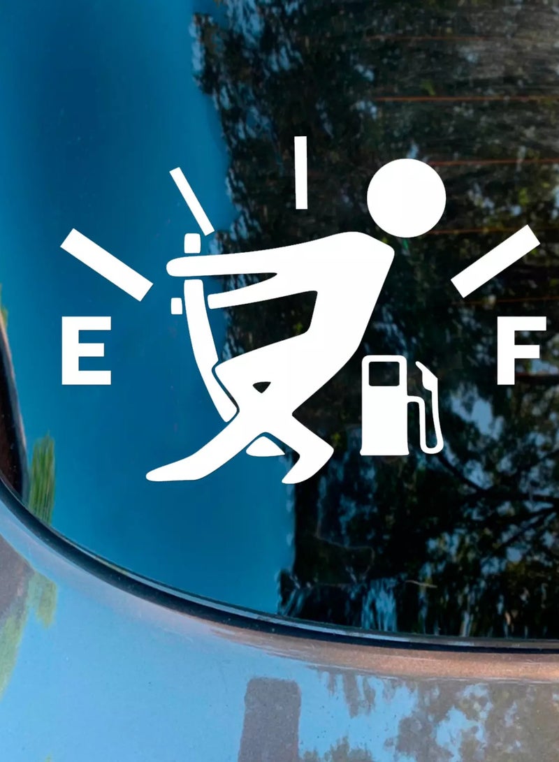 مخطوطات ملصقات سيارة مضحكة لاستهلاك الغاز العالي ملصقات فارغة لمقياس الوقود (أبيض) - Image 1