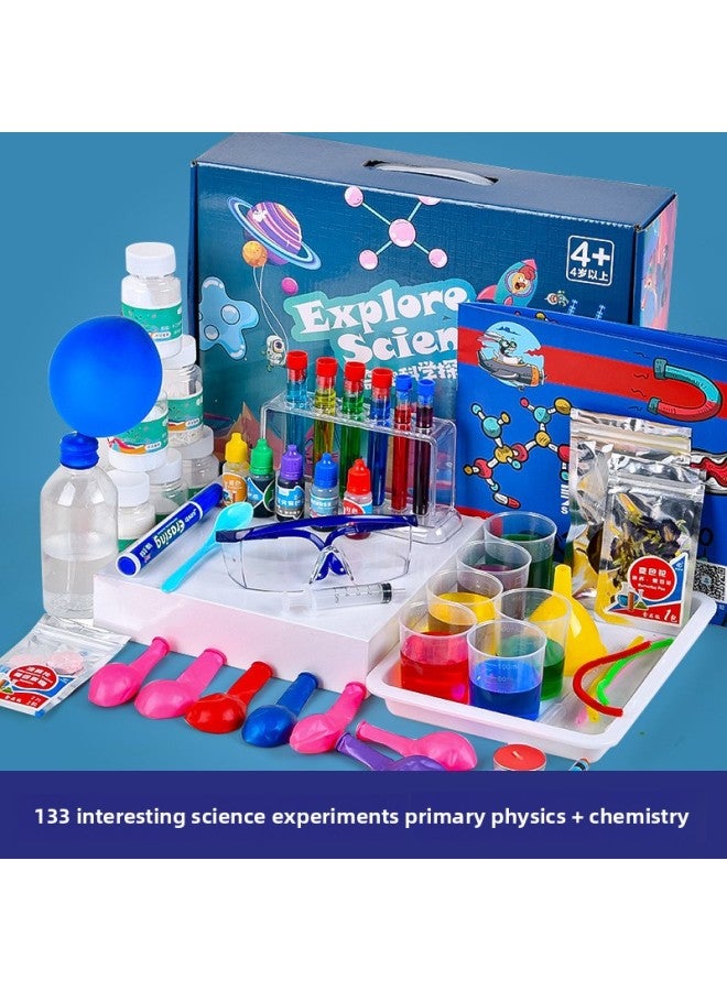 Children's Fun Science Experiment Toy Set Children's Choice Primary School Students' Physical Chemistry Experiment Material Package Teaching Aware-Specifications:133 Science Experiment  - Image 1