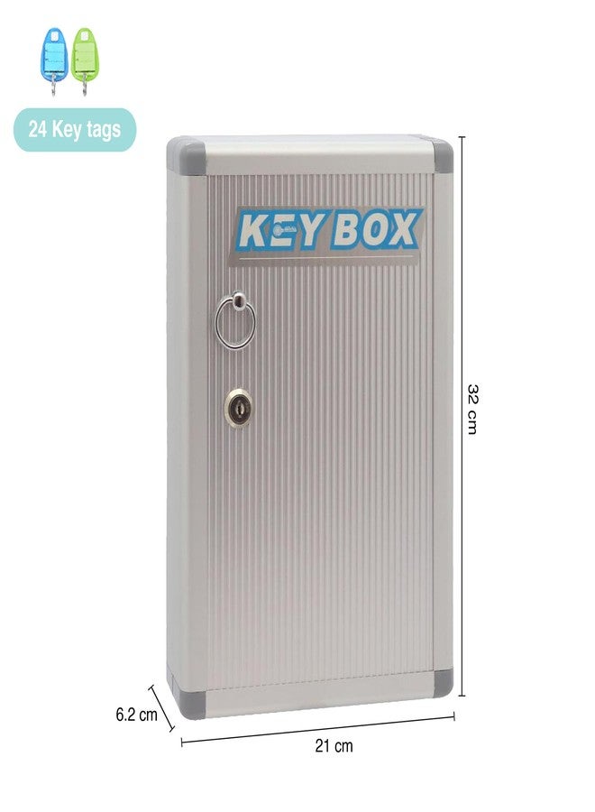 oddpod™ Glosen 24 Keys Aluminium Finish Wall-Mount Key Box/Key Cabinet with Lock 1024 (Silver) - Image 3