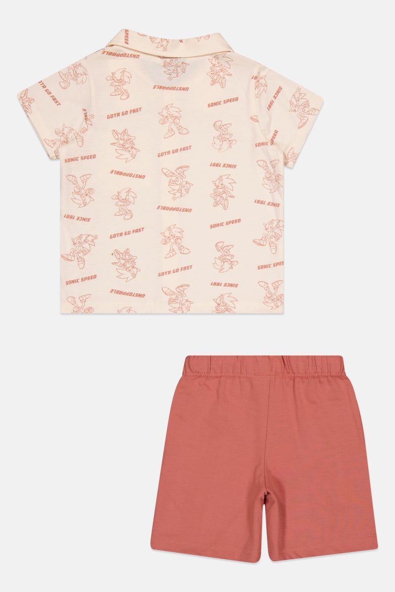SONIC Kids Boy 2 Pieces Short Sleeve Top And Bottom Set, Multicolor - Image 3