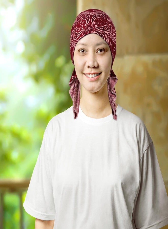 DACKRITO 4 Pieces Chemo Headwear for Women, Pre-Tied Head Scarf Cancer Headwear for Hair Loss - Image 5
