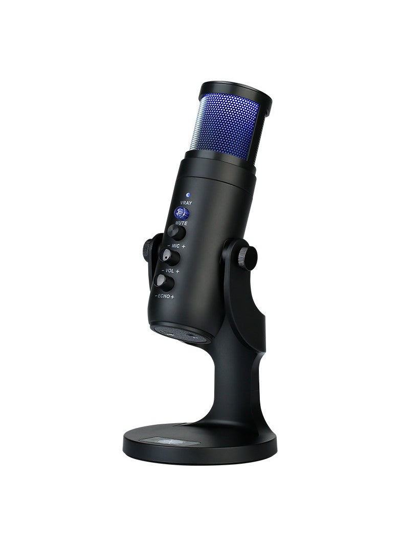 Gaming Microphone, USB Condenser Podcast Microphone With RGB Lighting,Tap-to-Mute Sensor, Cardioid Polar Pattern For Gaming, Streaming, Podcasts, Twitch, YouTube And Discord