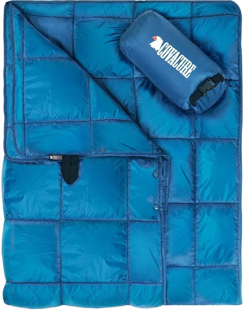 covacure Camping Blanket - Outdoor Travel Blanket, Packable, Puffy Blanket, Lightweight & Warm Quilt for Camping, Hiking, Backpacking, Outdoors, Travel, Beach - Image 1