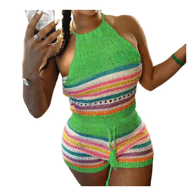 Women's Knit Crop Top and Bodycon Pants Set - Image 1