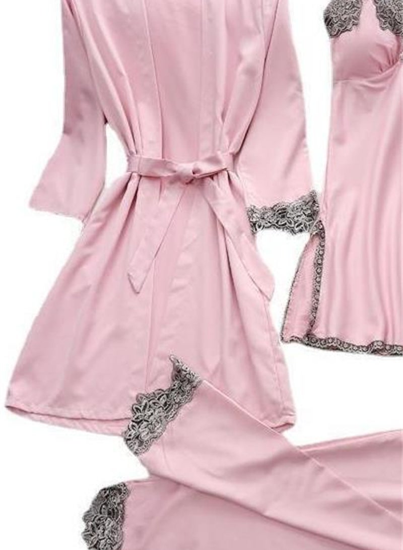 5pcs pajamas ladies home wear silky pajamas set - Image 3