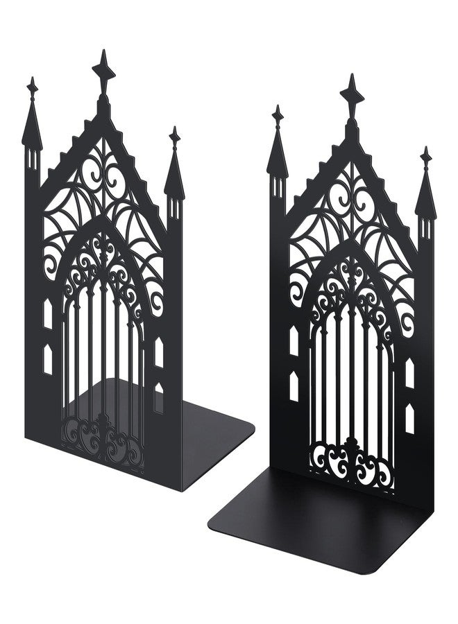 Bnesi Gothic Vintage Metal Bookends Fantasy Book Ends for Shelves Heavy Books Office Book Stopper Stylish Gothic Bookends Ideal for Fantasy & Vintage Book Display (Retro) - Image 1