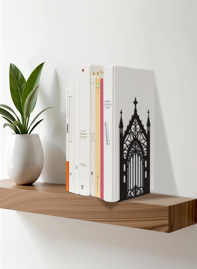 Bnesi Gothic Vintage Metal Bookends Fantasy Book Ends for Shelves Heavy Books Office Book Stopper Stylish Gothic Bookends Ideal for Fantasy & Vintage Book Display (Retro) - Image 5
