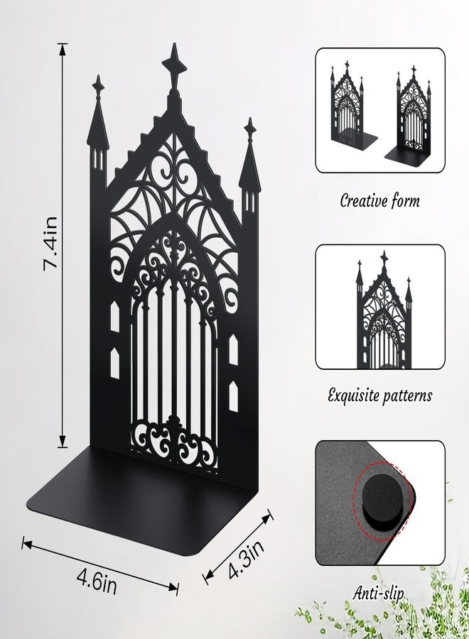 Bnesi Gothic Vintage Metal Bookends Fantasy Book Ends for Shelves Heavy Books Office Book Stopper Stylish Gothic Bookends Ideal for Fantasy & Vintage Book Display (Retro) - Image 3