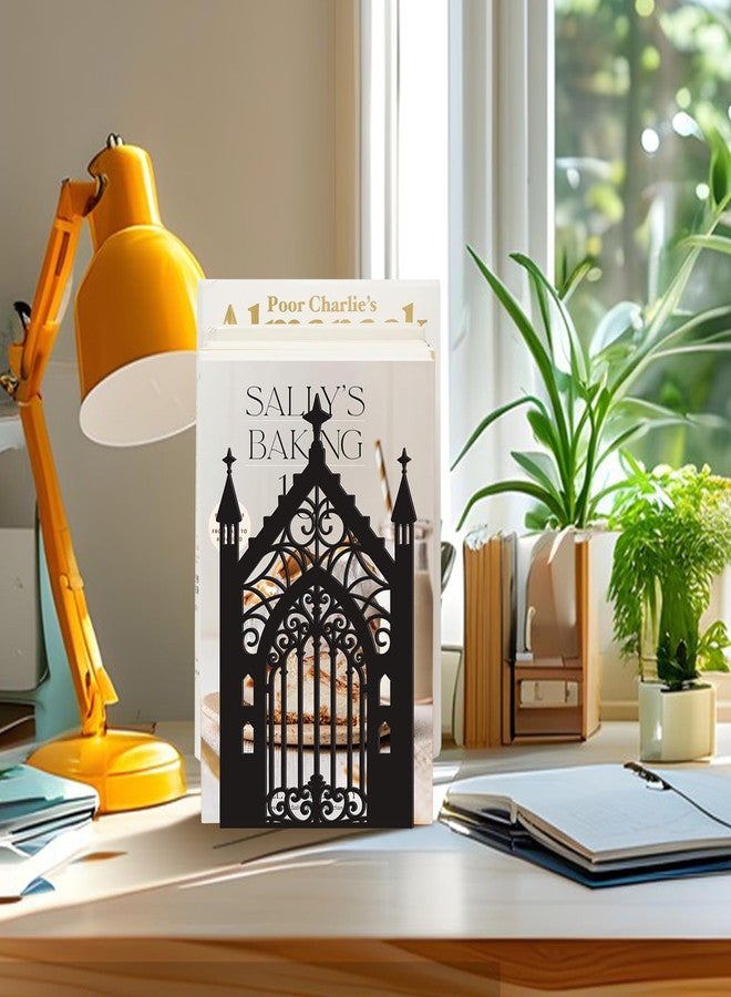Bnesi Gothic Vintage Metal Bookends Fantasy Book Ends for Shelves Heavy Books Office Book Stopper Stylish Gothic Bookends Ideal for Fantasy & Vintage Book Display (Retro) - Image 2