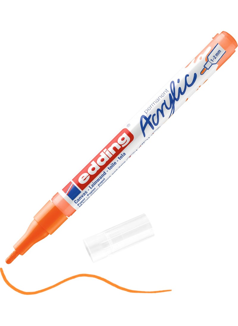 Edding 5300 Fine Tip Acrylic Marker - Phosphor-Orange - 1-2mm Fine Round Tip  - Image 1