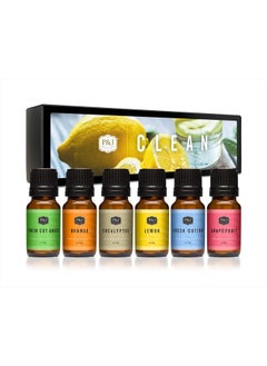 P&J Trading Fragrance Oil Clean Set | Fresh Cotton, Lemon, Orange, Grapefruit, Fresh Cut Grass, and Eucalyptus Candle Scents for Candle Making  - Image 1