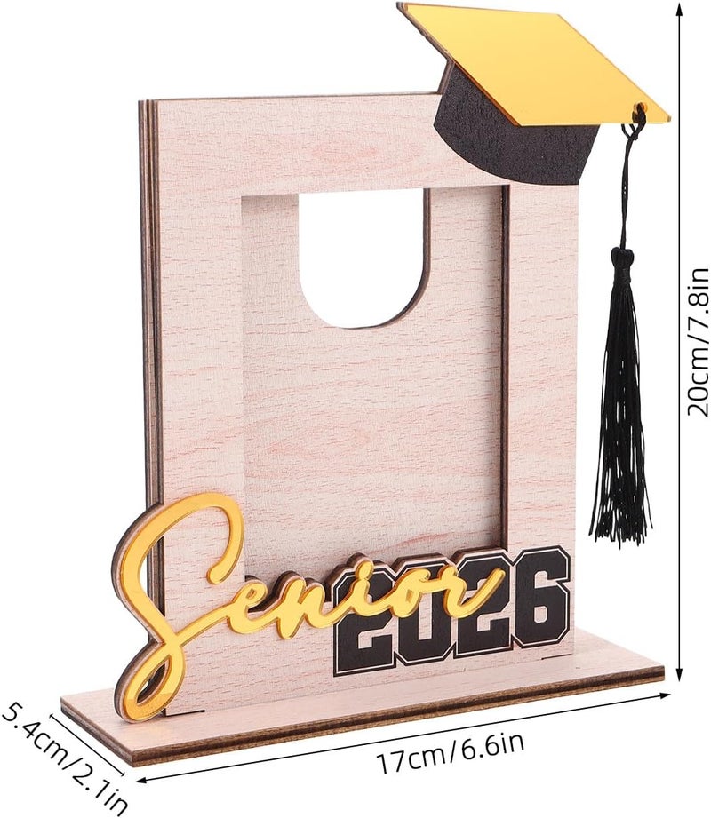 Zerodeko 5pcs 2026 Graduation Tassel Photo Frame , Wooden Inspirational Graduation Picture Frame Class of 2026 Shadow Box Graduate Gift for Friend Party Decoration - Image 4