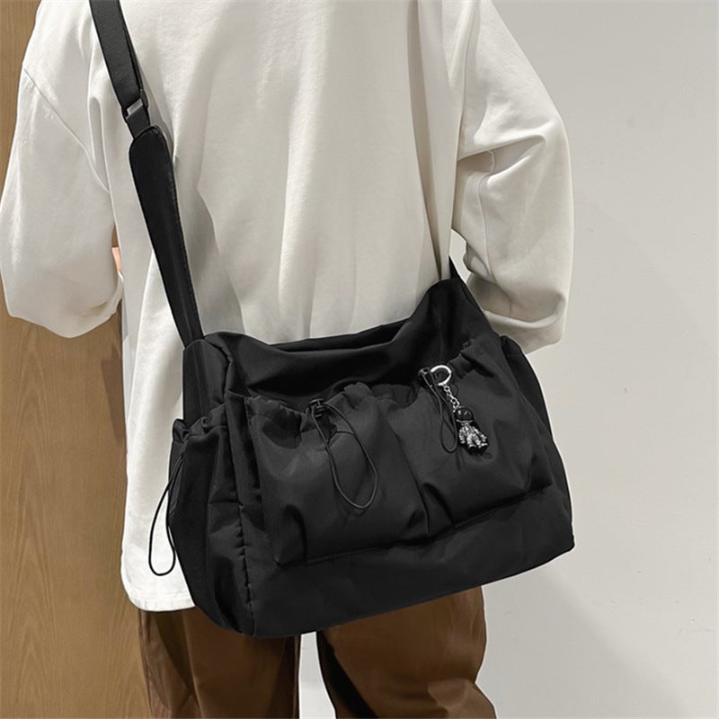Trendy Japanese-Style Workwear Crossbody Bag For Men, Solid Color Versatile Large-Capacity Casual Simple Shoulder Messenger Bag For Women - Image 3