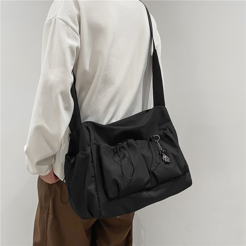 Trendy Japanese-Style Workwear Crossbody Bag For Men, Solid Color Versatile Large-Capacity Casual Simple Shoulder Messenger Bag For Women - Image 2