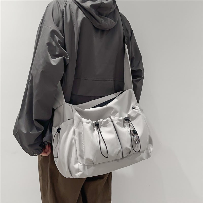 Trendy Japanese-Style Workwear Crossbody Bag For Men, Solid Color Versatile Large-Capacity Casual Simple Shoulder Messenger Bag For Women - Image 4