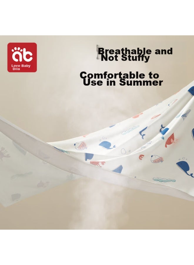 AIBEDILA Aibeidila Newborn Baby Swaddle, Pure Cotton Swaddling Cloth, Wrap Blanket, All-season Baby Wrap, Sleeping Bag, 95cm Single Layer, 2 Pieces - Image 3