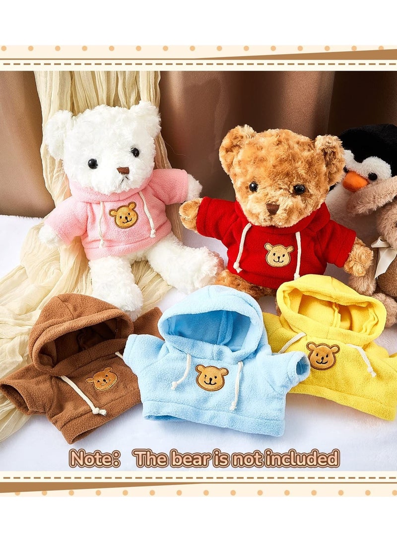 KASTWAVE 5 Pcs Bear Clothes, Various Colors Tee Bear Hoodie, Bear Sublimation, Classic Tiny DIY Clothes for Bears Plush Bear Clothes Crew Neck Stuffed Animal Clothes Fit 35-45CM Stuffed Bear Dolls  - Image 4