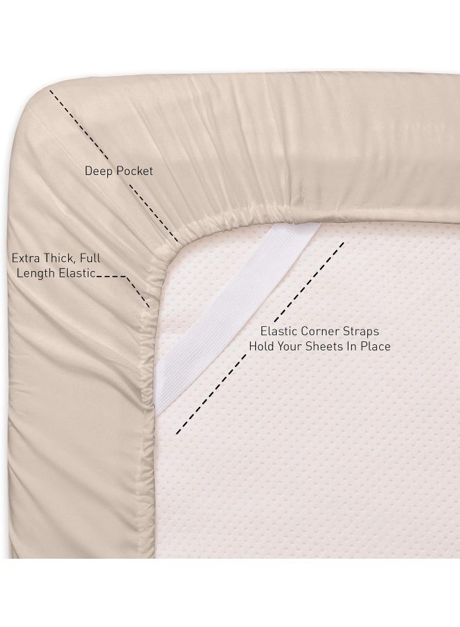 Sweet Home Collection 1500 Supreme Collection Queen Sheet Sets Sage Green  Luxury Hotel Bed Sheets and Pillowcase Set for Queen Mattress  Extra Soft Elastic Corner Straps Deep Pocket Sheets Queen Sage Green  - Image 2