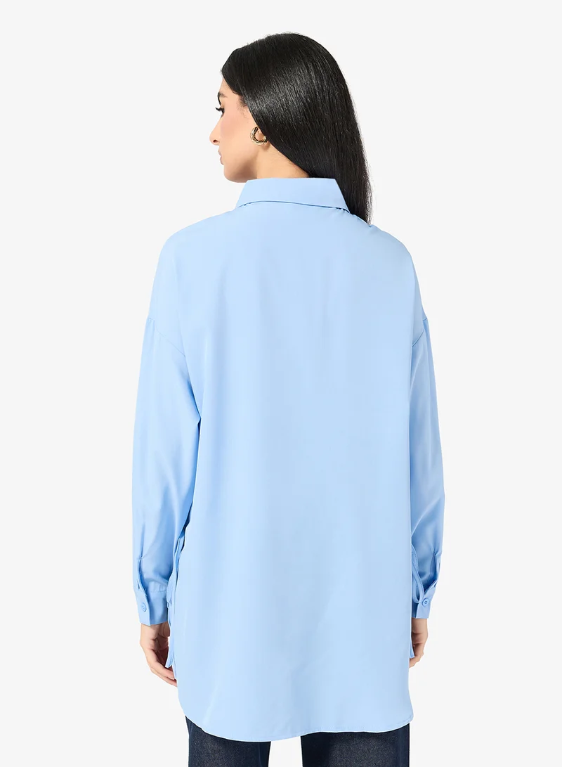 ELLA Button Down Shirt With Side Tie Up