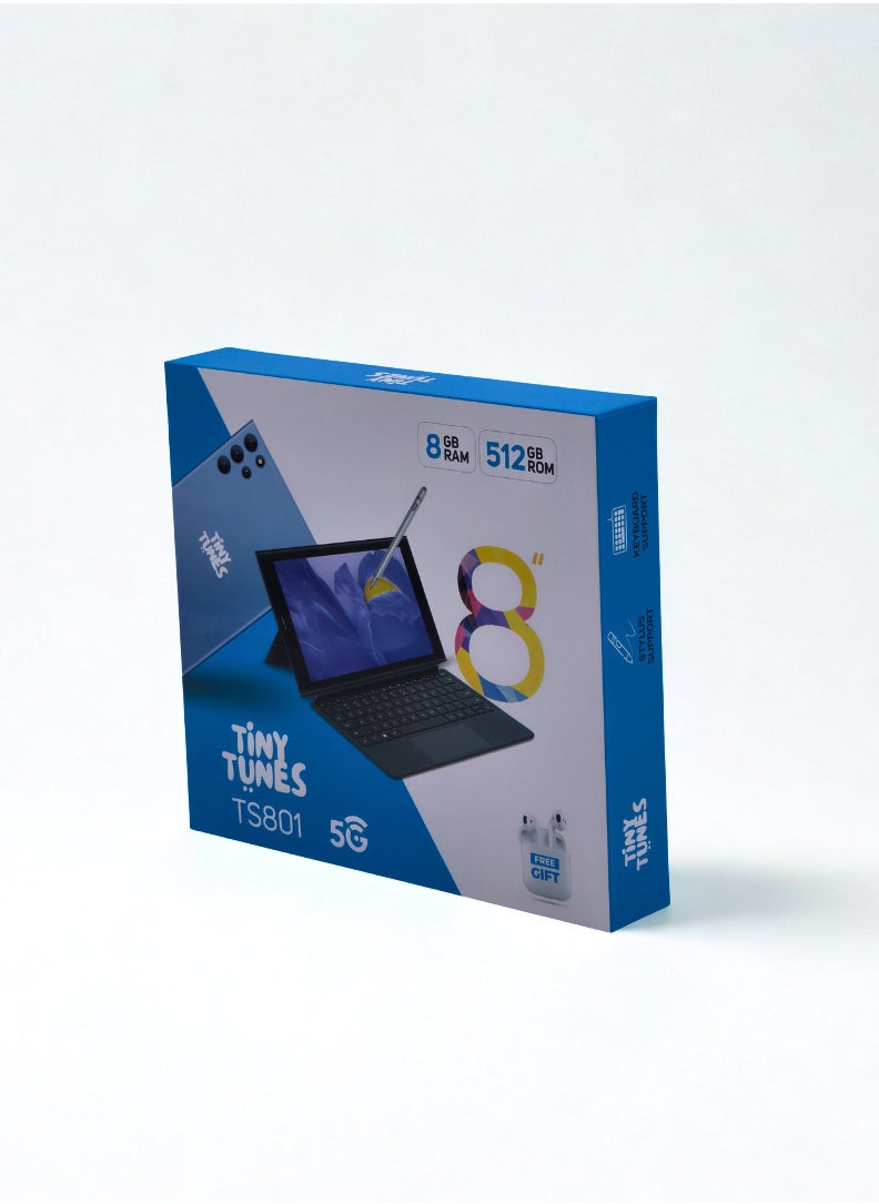 Tiny Tunes TS801 Smart Tablet 8" inch display 8GB RAM 512GB ROM | KEYBOARD | EARBUDS | PEN  - Image 4