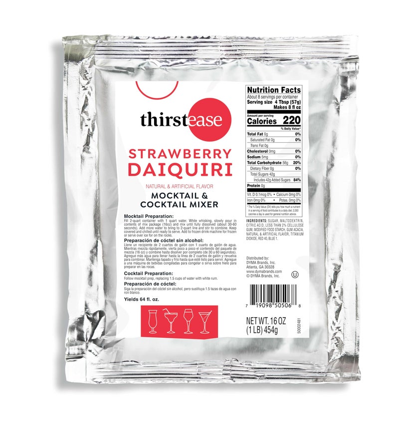 Thirst Ease Strawberry Daiquiri Cocktail/Mocktail Mix - Refreshing Multipack Mix for Restaurants, Bars, Events, and Parties - 12 Count - Image 1