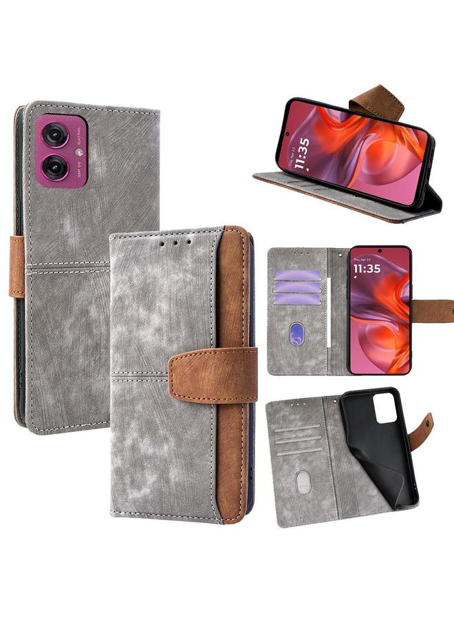 The Bros Case For Motorola Moto G55 5G Color Stitching Skin Feel Leather RFID Blocking Phone Case