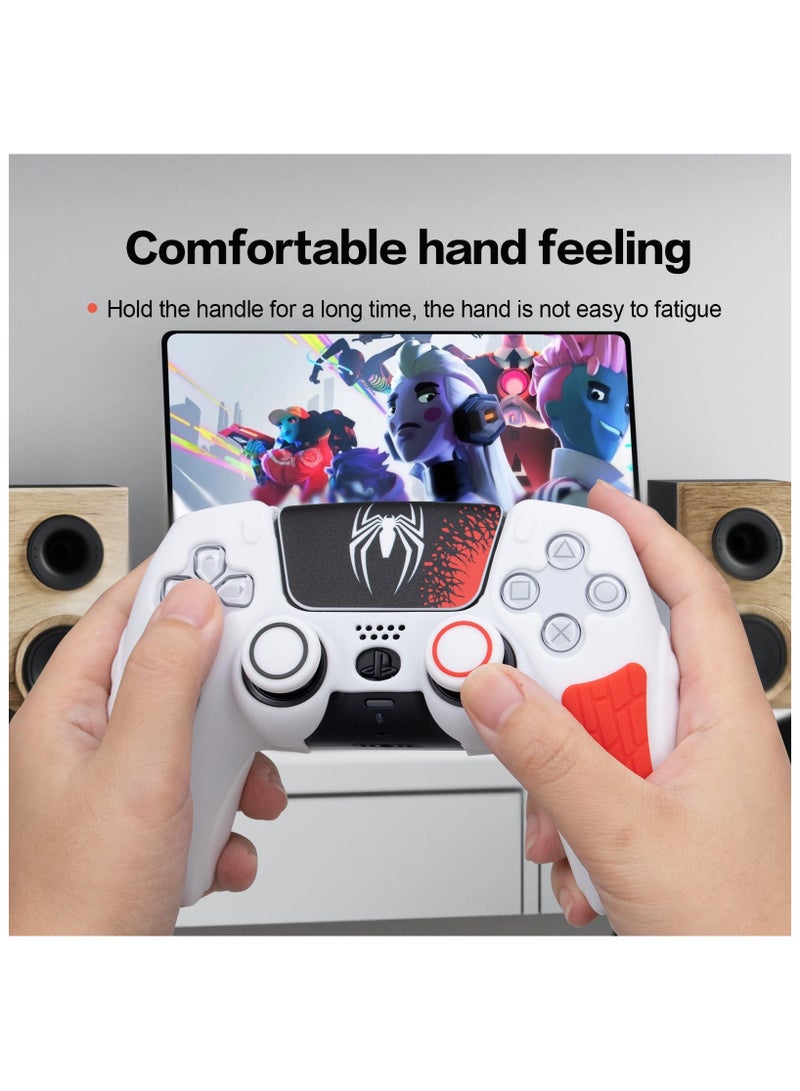 غطاء وحدة تحكم ps5 سيليكون مانع للانزلاق مع غطاء قبضة الإبهام، واقي عصا التحكم وملصق الغطاء