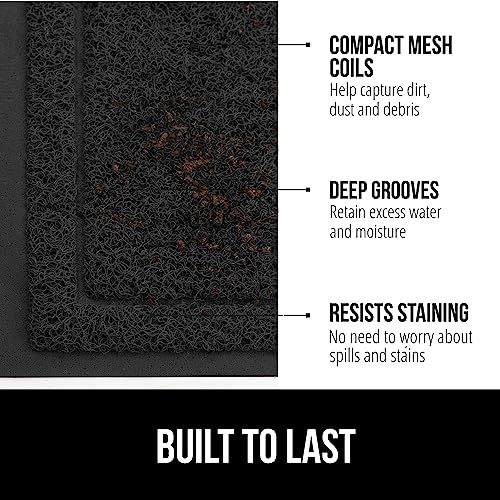 GORILLA GRIP Dirt Grabber Indoor Outdoor Door Mat 35x23 Durable Mesh Weave Dirt Trapper Doormat for Outside Entrance High Traffic Mud Scraper Low Profile for Entry Heavy Duty Welcome Mat Black - Image 3