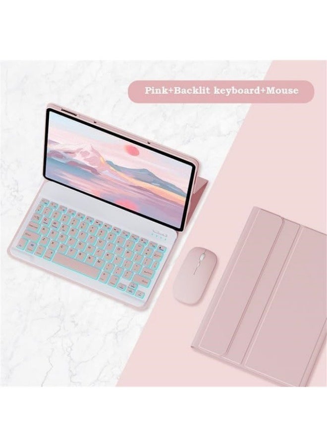 Generic - Arabic and English Backlit Keyboard Case Compatible with Huawei MatePad SE 11 inch 2024, Detachable Wireless Keyboard Leather Smart Cover with Mouse For MatePad SE 11'' - Image 1