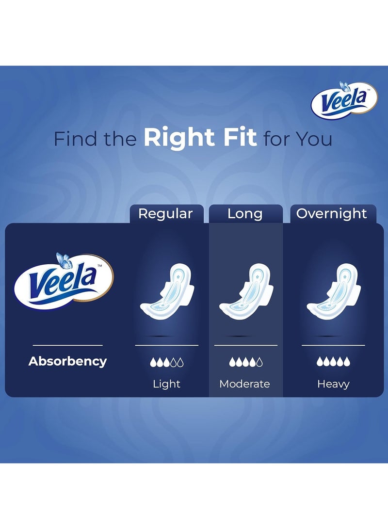Veela Cushion Soft Ultra Thin Pads for Women - Ultra-Soft, Breathable, and Leak-Proof Sanitary Napkins, Heavy Flow Feminine Hygiene Pads (LONG, 16, count) - Image 2