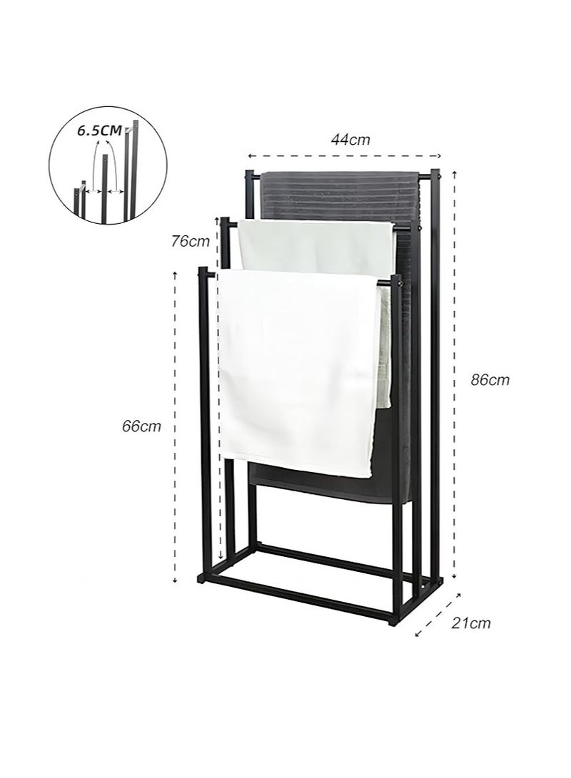 Cool Baby 3 Tier Freestanding Towel Rack Multifunctional Drying Stand with 3 Bars Metal Towel Holder  - Image 2