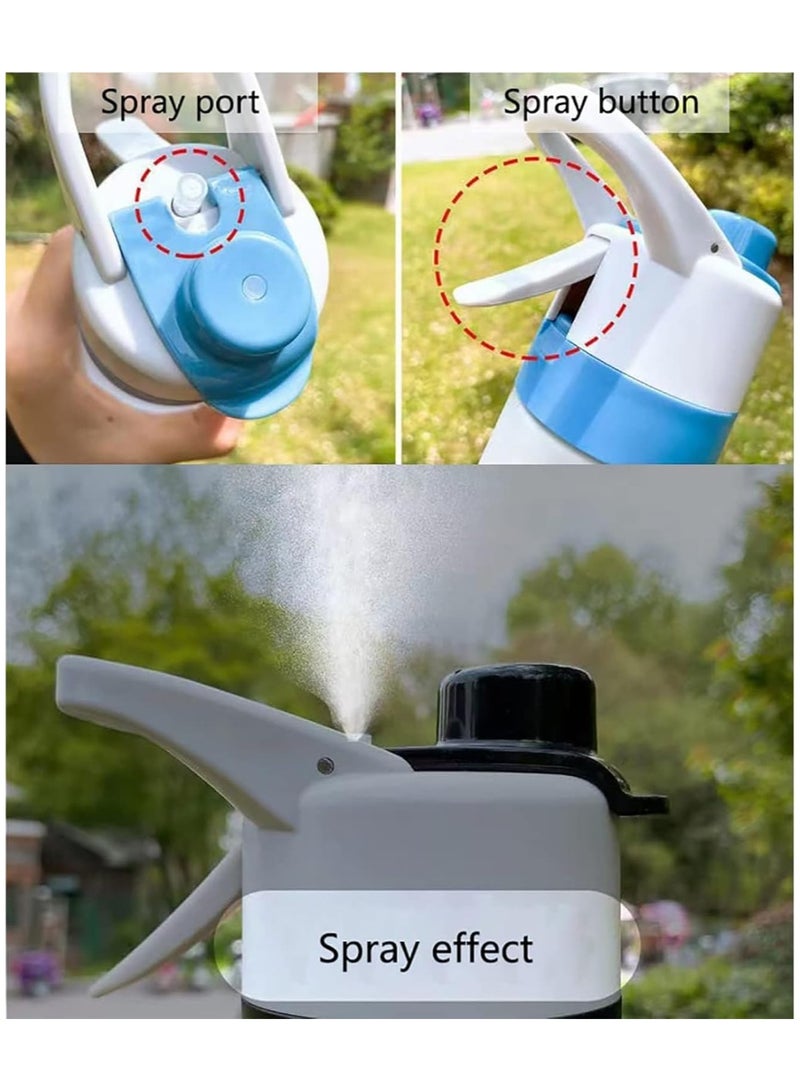 Spray Water Bottle, 700ml Gym Bottle with Leak Proof, Mist Spray Water Bottle, Sport Water Bottles with BPA Free, Portable Water Bottle for Fitness, Camping, Outdoor Sports (Blue) - Image 3