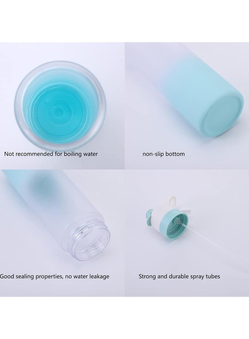 Spray Water Bottle, 700ml Gym Bottle with Leak Proof, Mist Spray Water Bottle, Sport Water Bottles with BPA Free, Portable Water Bottle for Fitness, Camping, Outdoor Sports (Blue) - Image 4