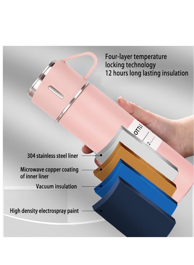 ELTRAZONE stainless steel thermos flask set gift box commercial gift vacuum insulated bottle hot drink water bottle cold drink water bottle（pink） - Image 4