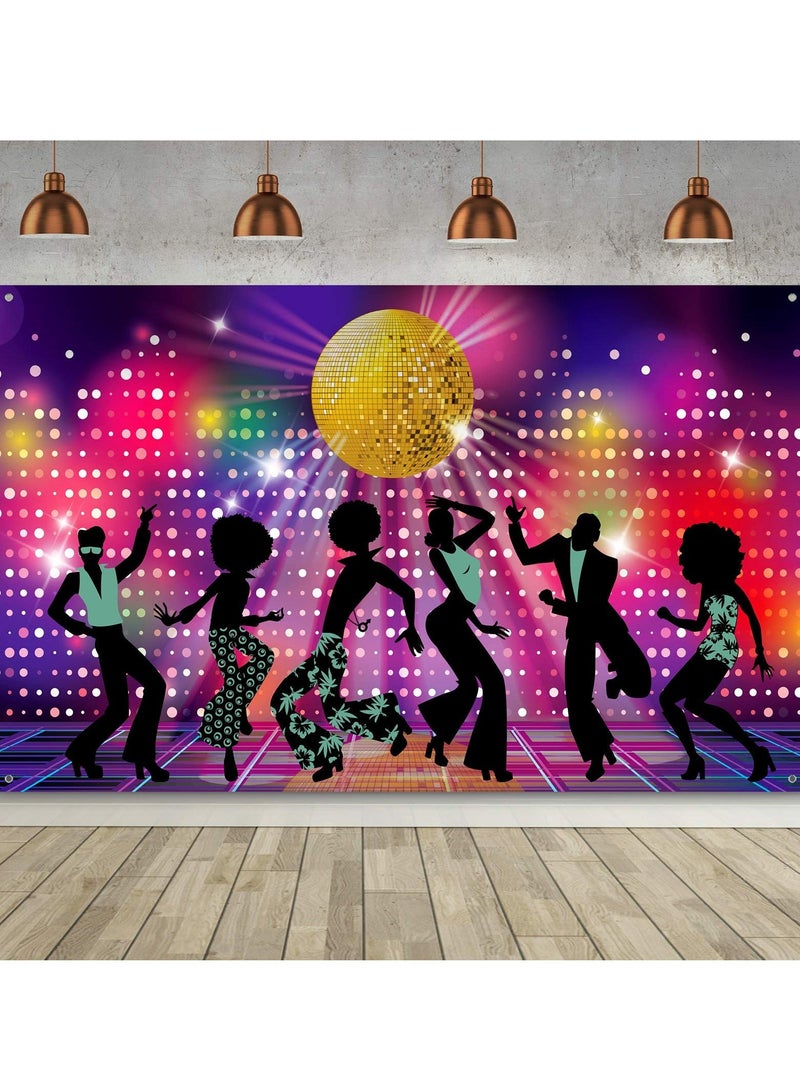 NIBEMINENT 70s 80s 90s Disco Party Supplies, Backdrop Background Banner, Fever Dancers Decorations, Supplies Kit for Neon Night Birthday Photography Photo Booth (110 * 185 cm) - Image 1