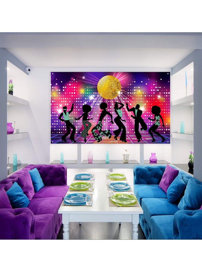 NIBEMINENT 70s 80s 90s Disco Party Supplies, Backdrop Background Banner, Fever Dancers Decorations, Supplies Kit for Neon Night Birthday Photography Photo Booth (110 * 185 cm) - Image 5