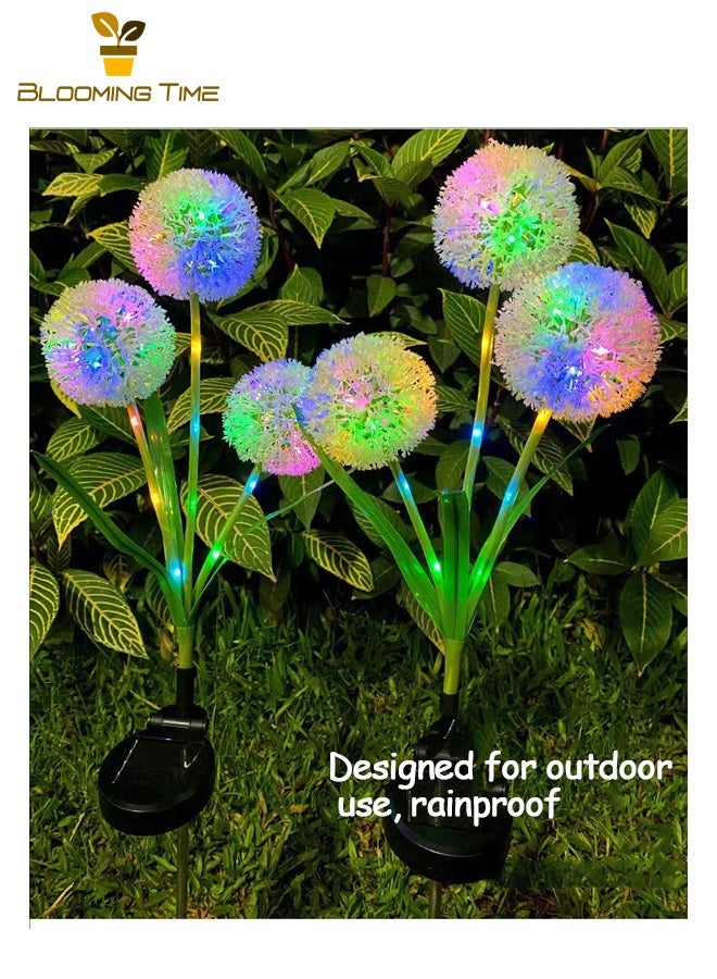 بلومنغ تايم اثنين 3-رئيس الشمسية الأخضر البصل أضواء ، الهندباء الأرض المكونات في أضواء ، في الهواء الطلق فيلا فناء حديقة الديكور أضواء الحديقة - Image 1