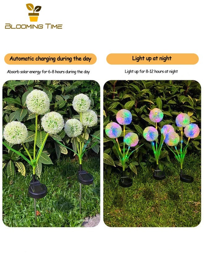 بلومنغ تايم اثنين 3-رئيس الشمسية الأخضر البصل أضواء ، الهندباء الأرض المكونات في أضواء ، في الهواء الطلق فيلا فناء حديقة الديكور أضواء الحديقة - Image 4