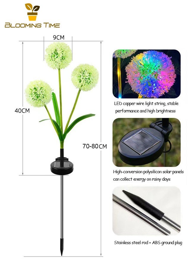 بلومنغ تايم اثنين 3-رئيس الشمسية الأخضر البصل أضواء ، الهندباء الأرض المكونات في أضواء ، في الهواء الطلق فيلا فناء حديقة الديكور أضواء الحديقة - Image 5