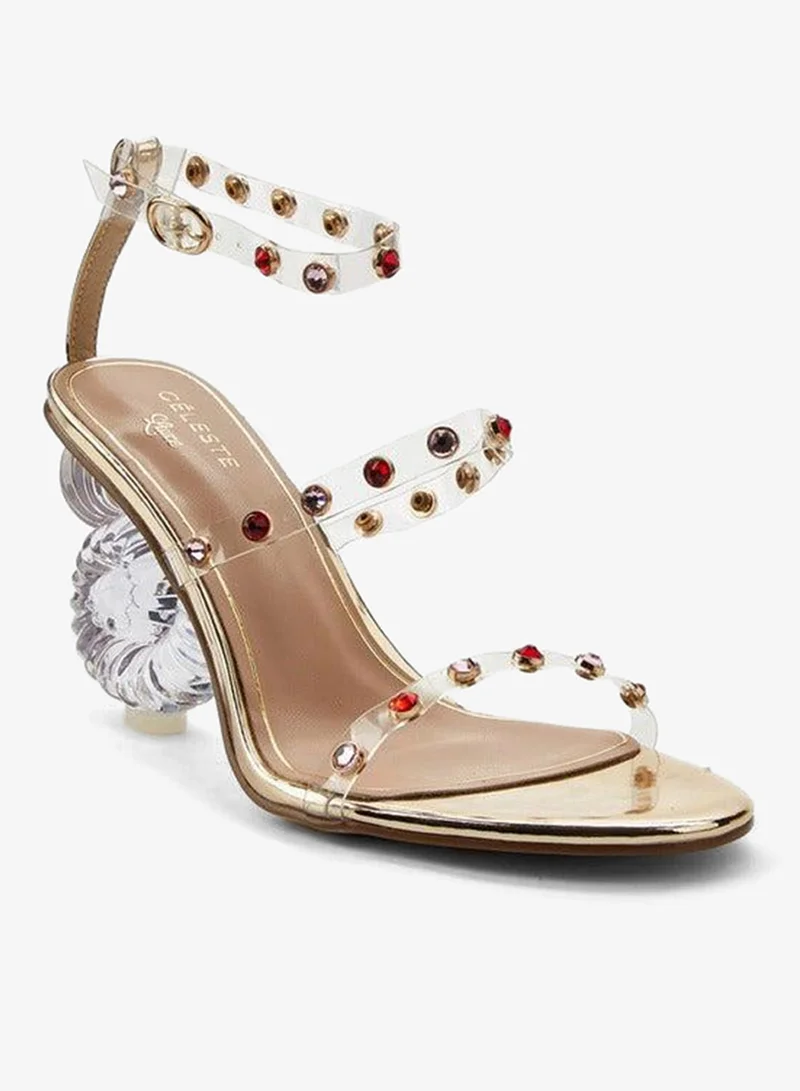Celeste Women Studded Ankle Strap Sandals