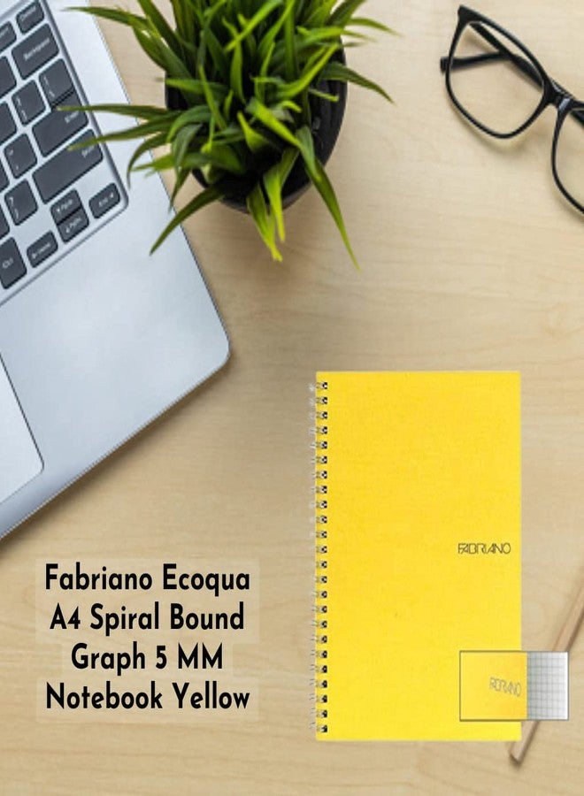 Fabriano Ecoqua A4 Sprial Bound Graph 5MM Notebook Yellow - Image 2